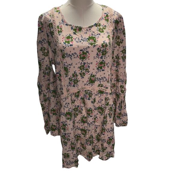 Matilda Jane Like a Lady Floral Tunic Blouse Womens XL Pink Boho Preppy Feminine - Picture 1 of 16